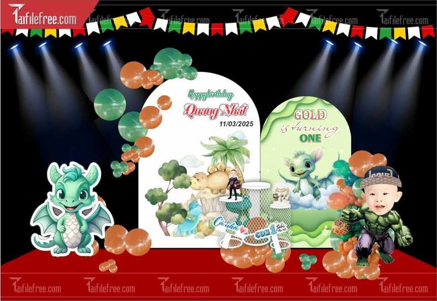 Mẫu Backdrop, Background Sân Khấu Sinh Nhật Đẹp- Sang Trọng SNA88