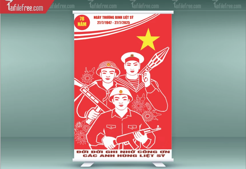 Mẫu Standee Kỷ Niệm Ngày Thương Binh Liệt Sĩ_TBS68