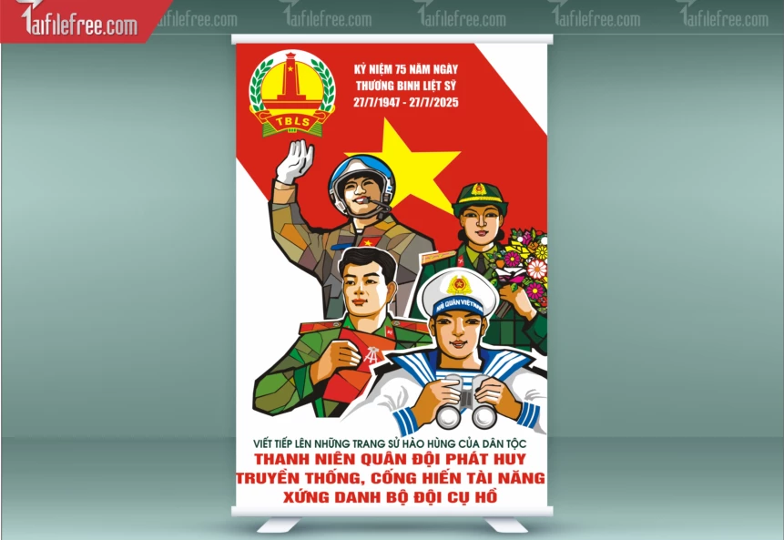 Mẫu Standee Kỷ Niệm Ngày Thương Binh Liệt Sĩ_TBS69