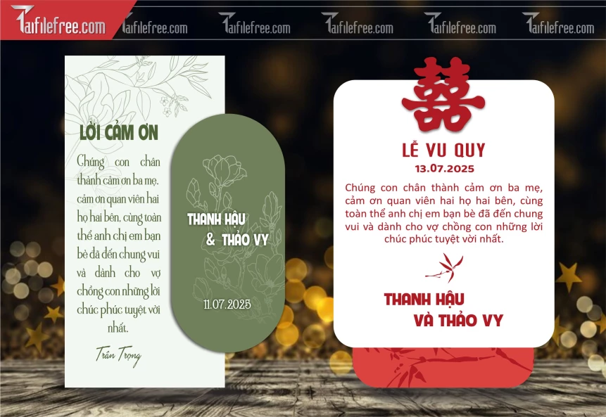 Mẫu Thư Cảm Ơn Đám Cưới File Vector_TC0154