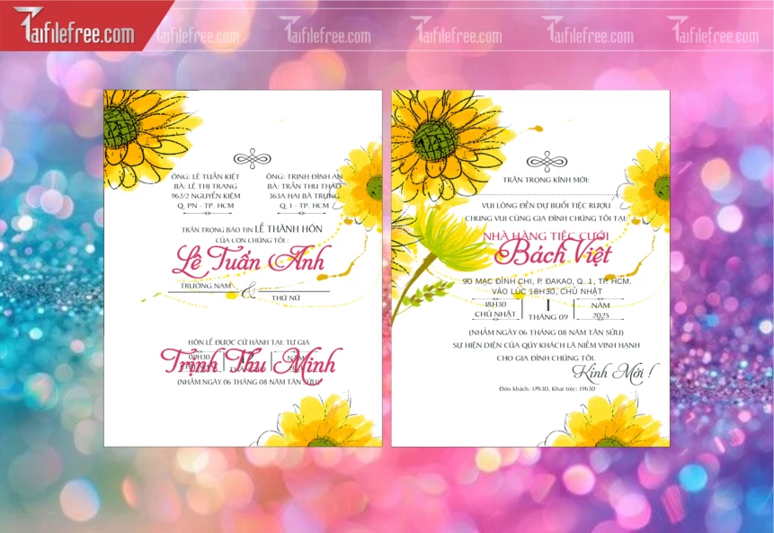 Mẫu Thiệp Cưới Đẹp File Vector_TC100