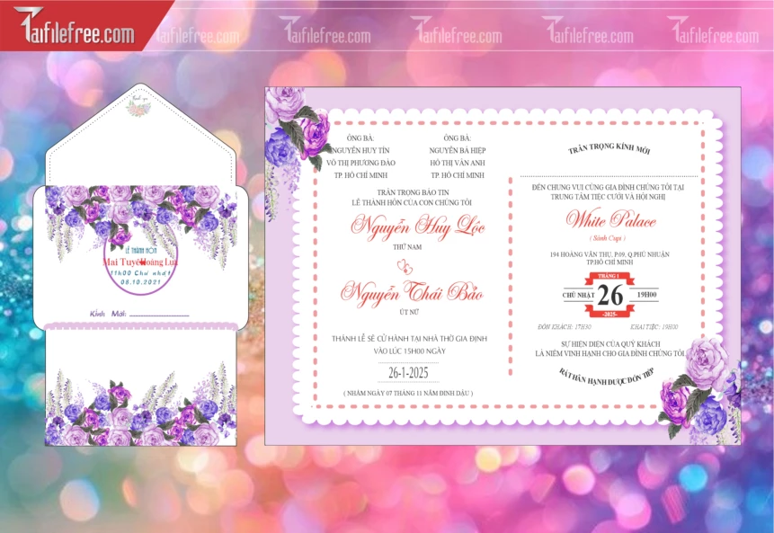 Mẫu Thiệp Cưới Đẹp File Vector_TC101