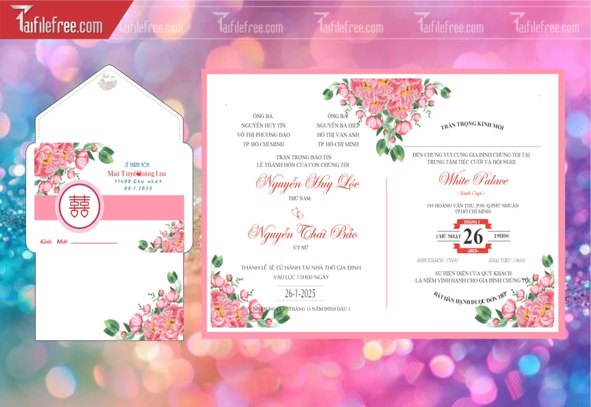 Mẫu Thiệp Cưới Đẹp File Vector_TC102