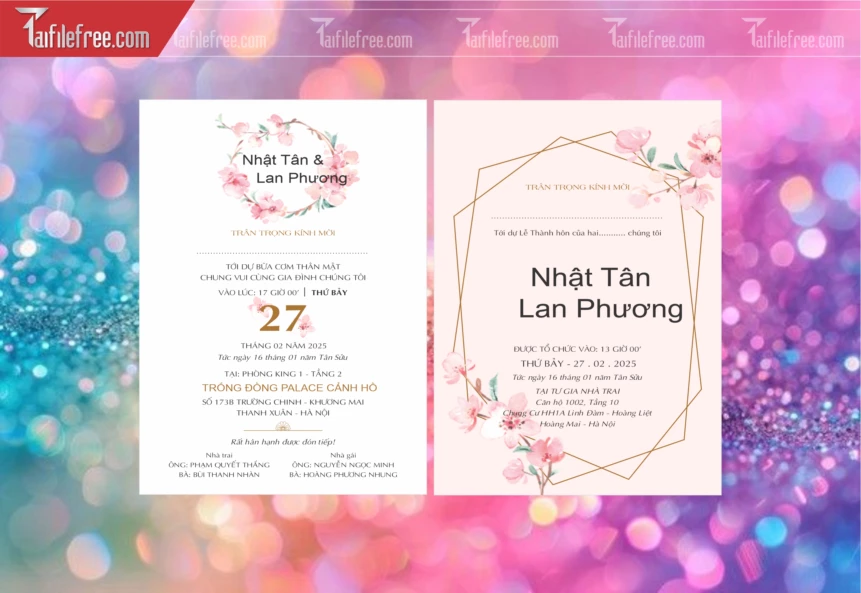 Mẫu Thiệp Cưới Đẹp File Vector_TC106