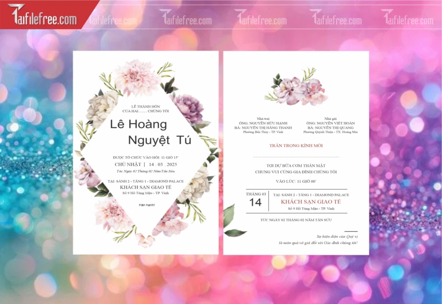 Mẫu Thiệp Cưới Đẹp File Vector_TC111