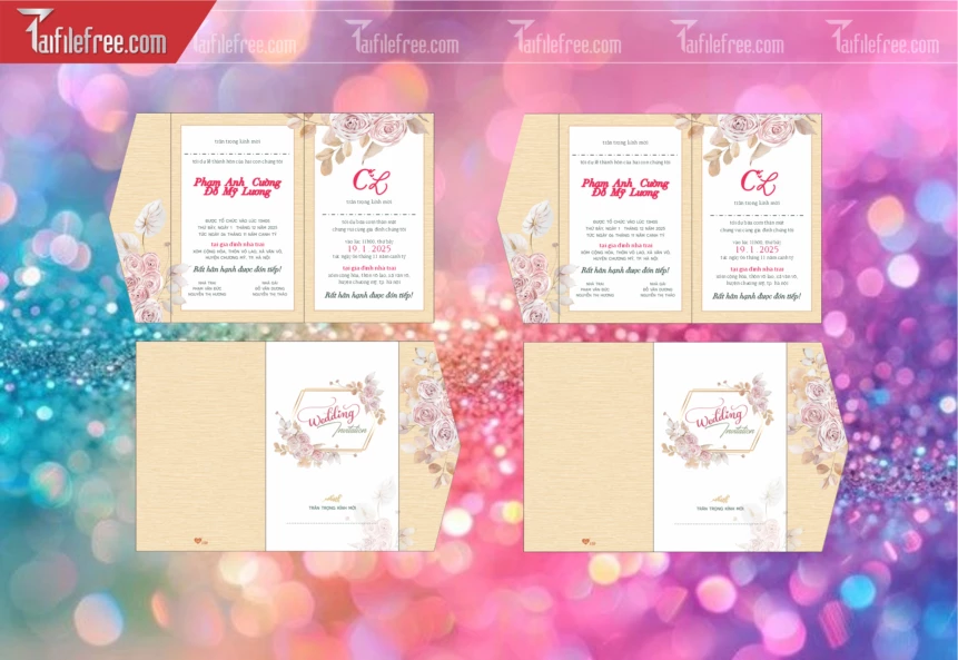 Mẫu Thiệp Cưới Đẹp File Vector_TC112