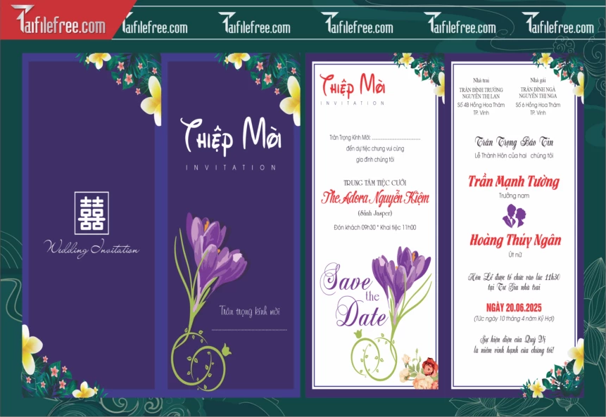 Mẫu Thiệp Cưới Đẹp File Vector_TC120