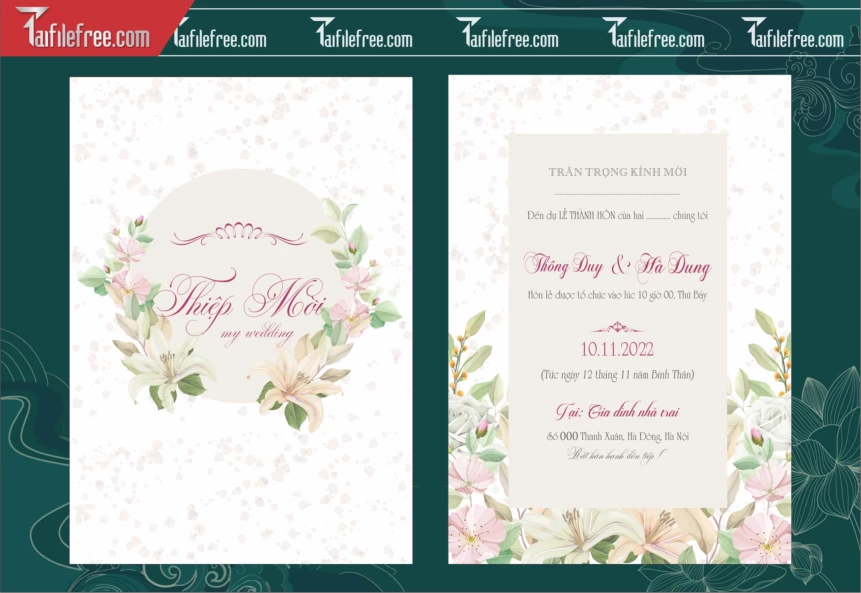 Mẫu Thiệp Cưới Đẹp File Vector_TC121
