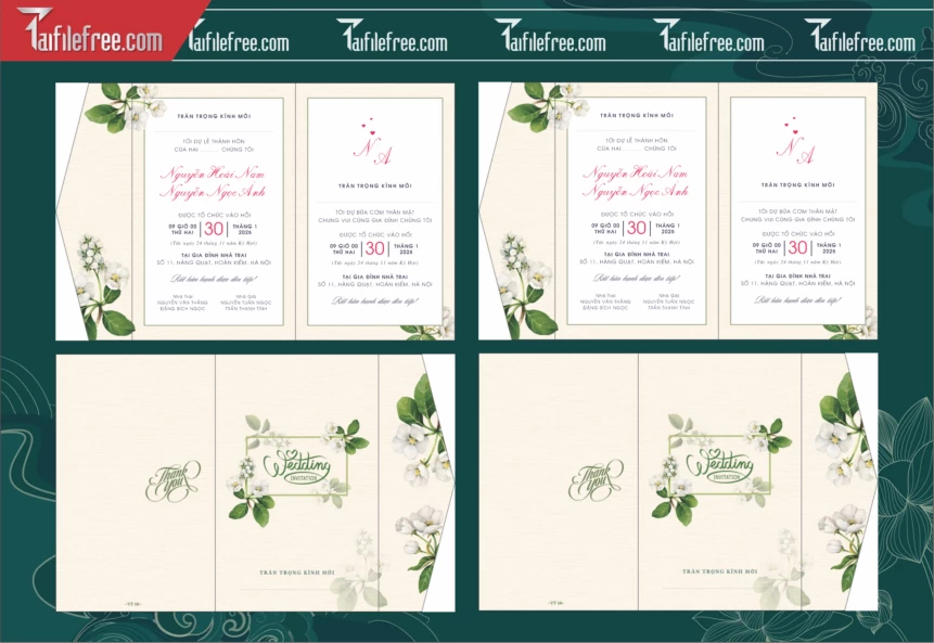 Mẫu Thiệp Cưới Đẹp File Vector_TC124
