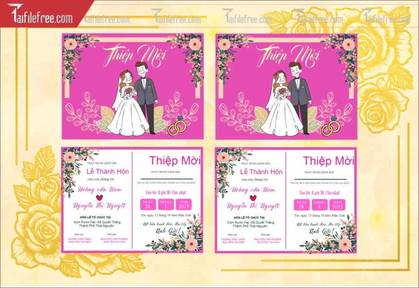 Mẫu Thiệp Cưới Đẹp File Vector_TC134