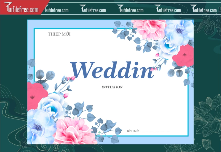 Mẫu Thiệp Cưới Đẹp File Vector_TC136