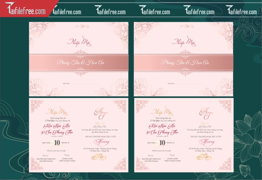 Mẫu Thiệp Cưới Đẹp File Vector_TC138