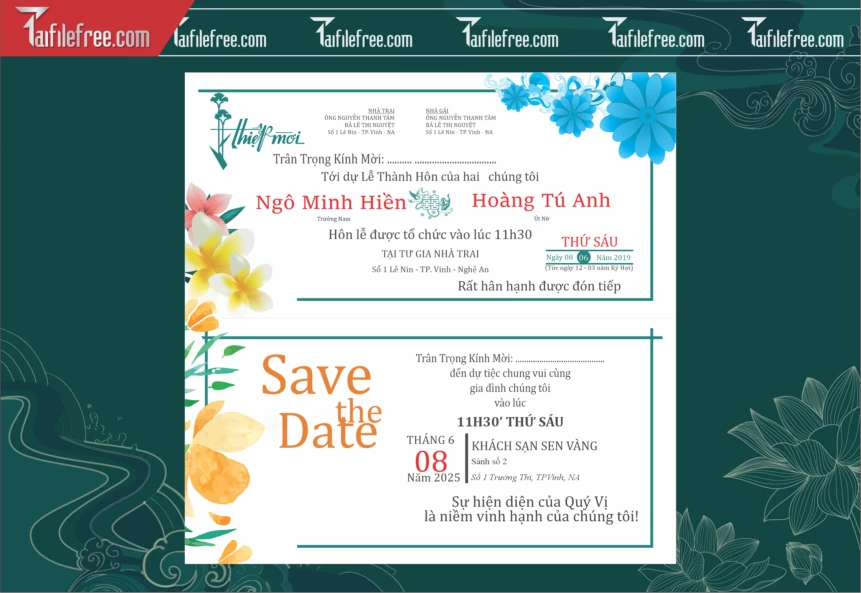 Mẫu Thiệp Cưới Đẹp File Vector_TC140