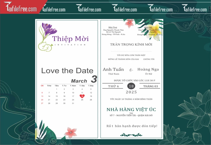 Mẫu Thiệp Cưới Đẹp File Vector_TC143
