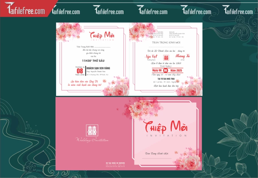 Mẫu Thiệp Cưới Đẹp File Vector_TC145