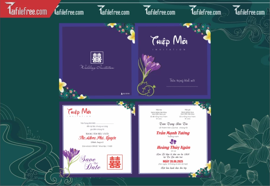 Mẫu Thiệp Cưới Đẹp File Vector_TC146