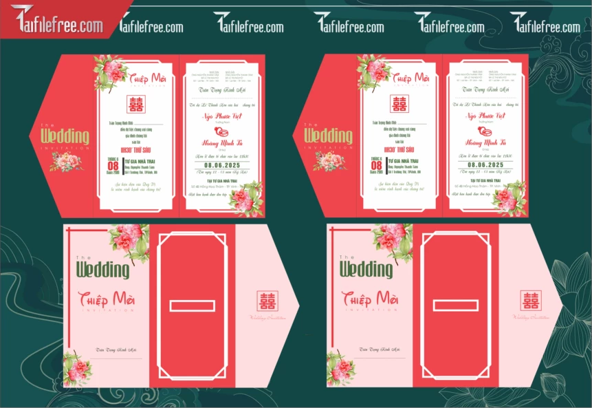 Mẫu Thiệp Cưới Đẹp File Vector_TC147