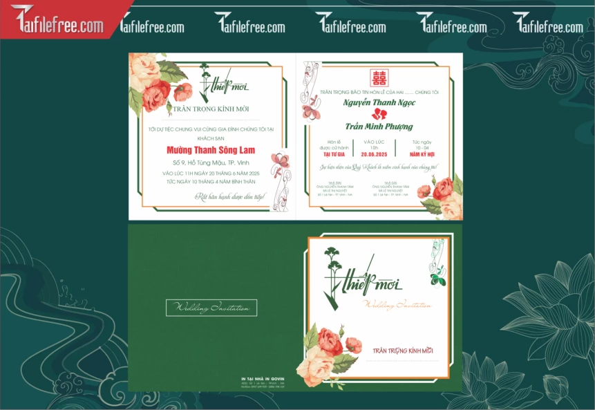 Mẫu Thiệp Cưới Đẹp File Vector_TC150