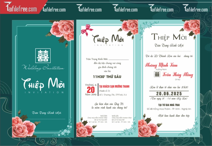 Mẫu Thiệp Cưới Đẹp File Vector_TC151