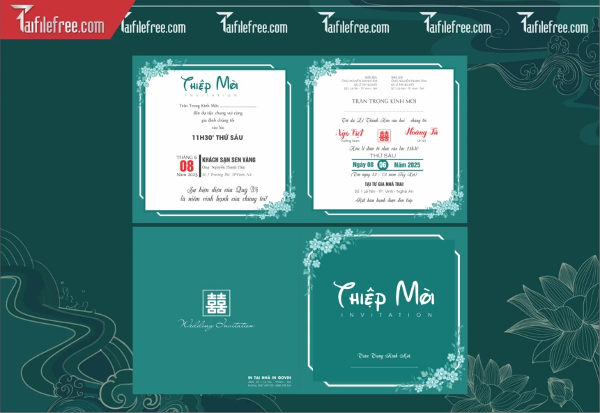 Mẫu Thiệp Cưới Đẹp File Vector_TC152