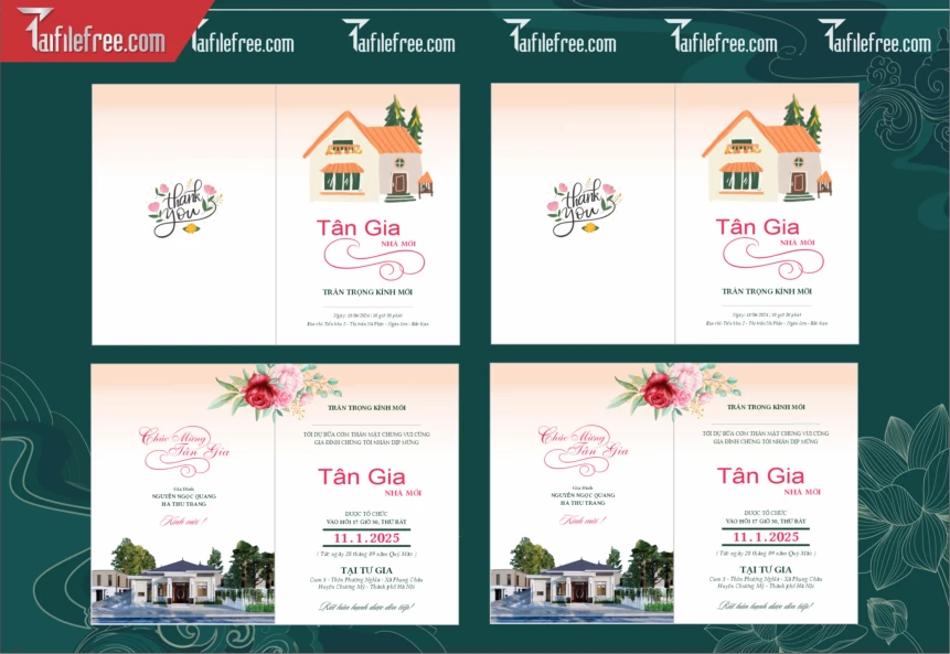 Mẫu Thiệp Tân Gia Đẹp File Vector_TC154