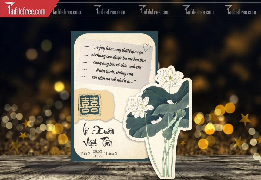 Mẫu Thư Cảm Ơn Đám Cưới File Vector_TC155