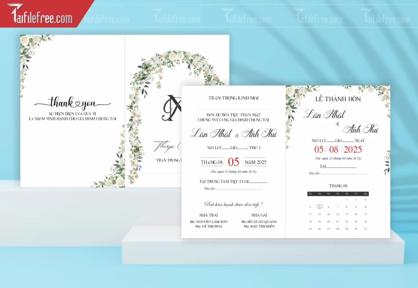 Mẫu Thiệp Cưới Đẹp File Vector_TC156