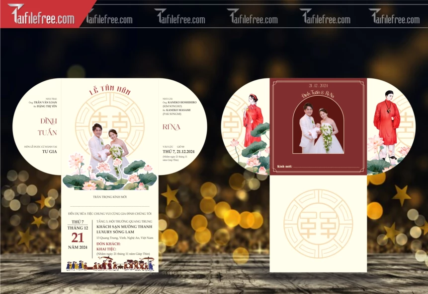 Mẫu Thiệp Cưới Đẹp File Vector_TC157