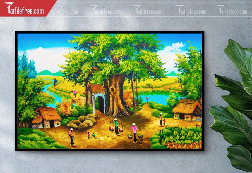 Tranh Phong Cảnh Nông Thôn Đẹp_TC37