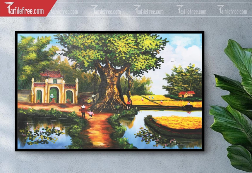 Tranh Phong Cảnh Nông Thôn Đẹp_TC39