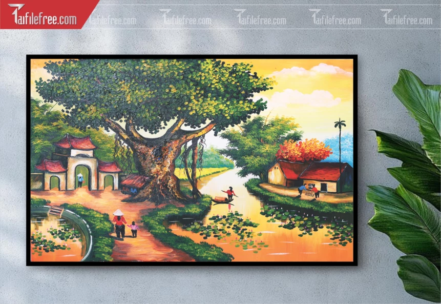 Tranh Phong Cảnh Nông Thôn Đẹp_TC40