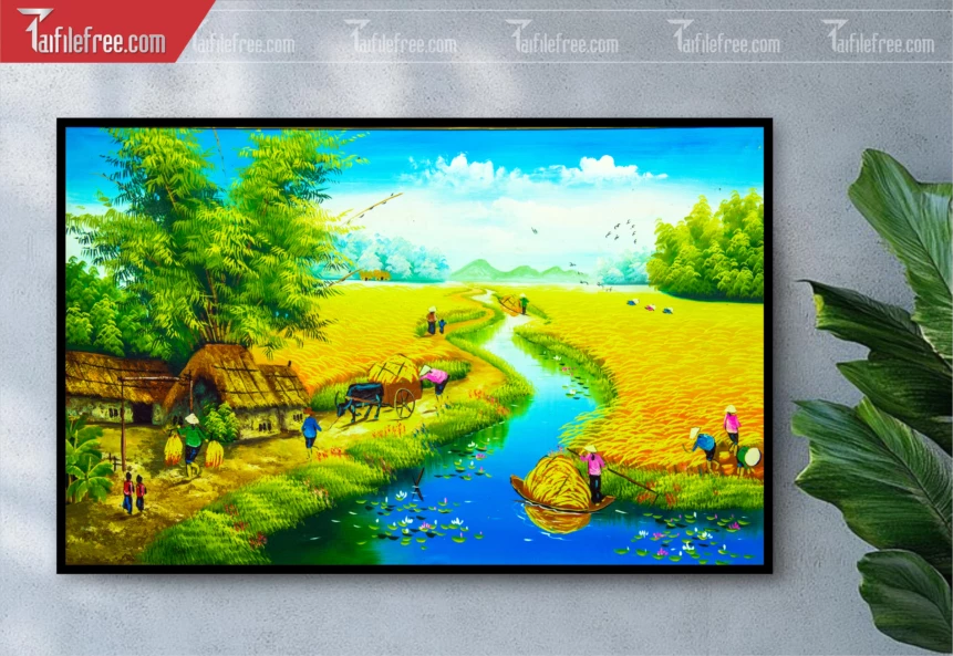 Tranh Phong Cảnh Nông Thôn Đẹp_TC42