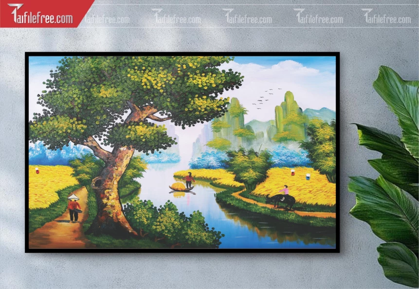 Tranh Phong Cảnh Nông Thôn Đẹp_TC43