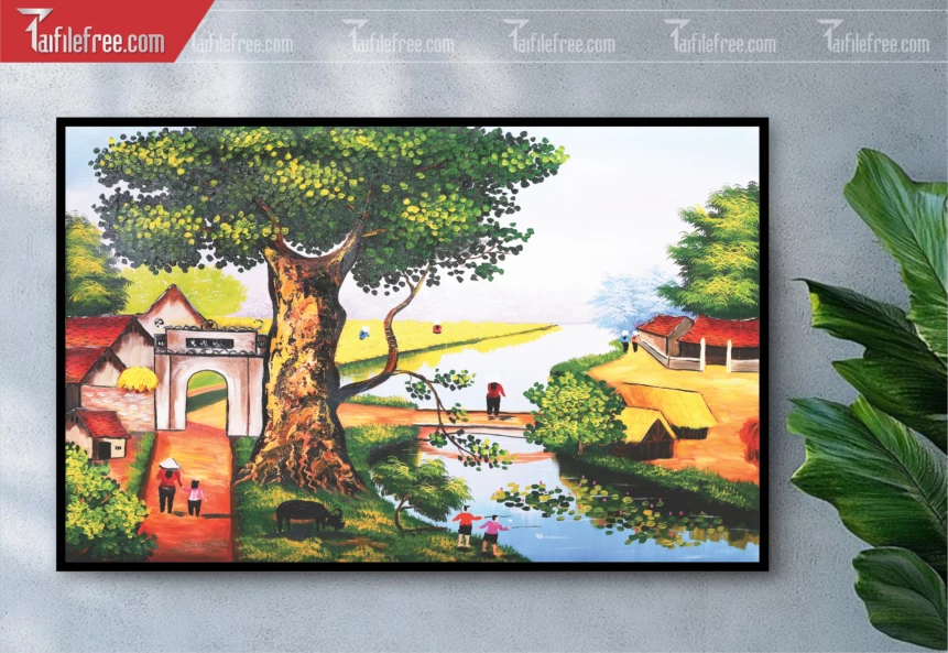 Tranh Phong Cảnh Nông Thôn Đẹp_TC44