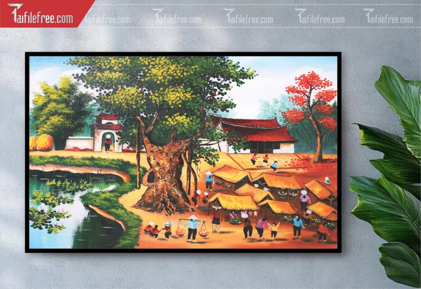 Tranh Phong Cảnh Nông Thôn Đẹp_TC45