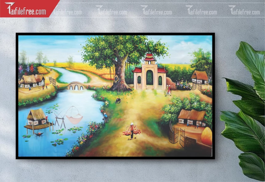 Tranh Phong Cảnh Nông Thôn Đẹp_TC53