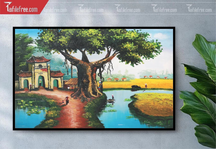 Tranh Phong Cảnh Nông Thôn Đẹp_TC54