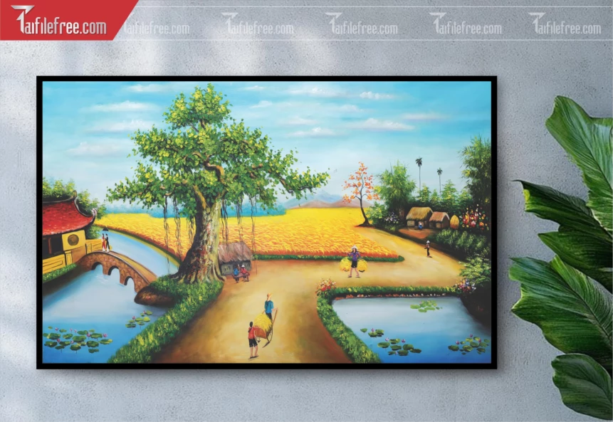 Tranh Phong Cảnh Nông Thôn Đẹp_TC57