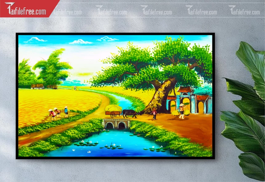 Tranh Phong Cảnh Nông Thôn Đẹp_TC58