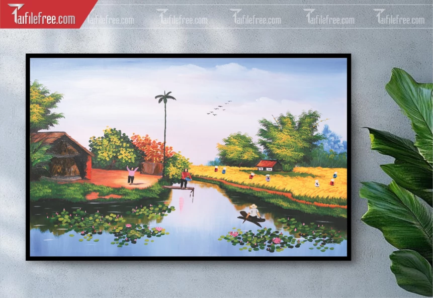Tranh Phong Cảnh Nông Thôn Đẹp_TC59