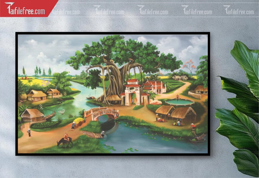 Tranh Phong Cảnh Nông Thôn Đẹp_TC64