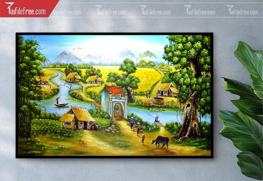 Tranh Phong Cảnh Nông Thôn Đẹp_TC69