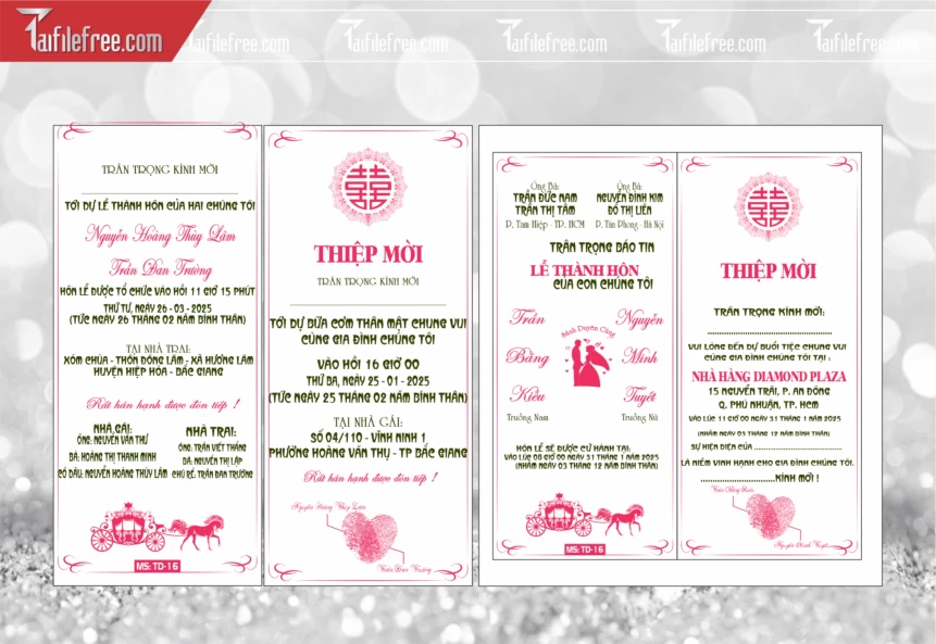 Mẫu Thiệp Cưới Đẹp File Vector_TC72