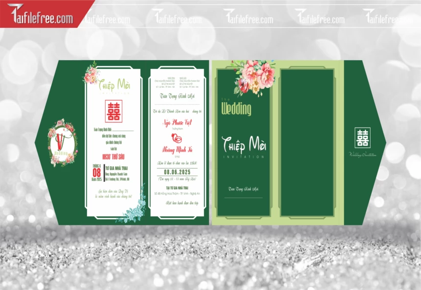 Mẫu Thiệp Cưới Đẹp File Vector_TC78