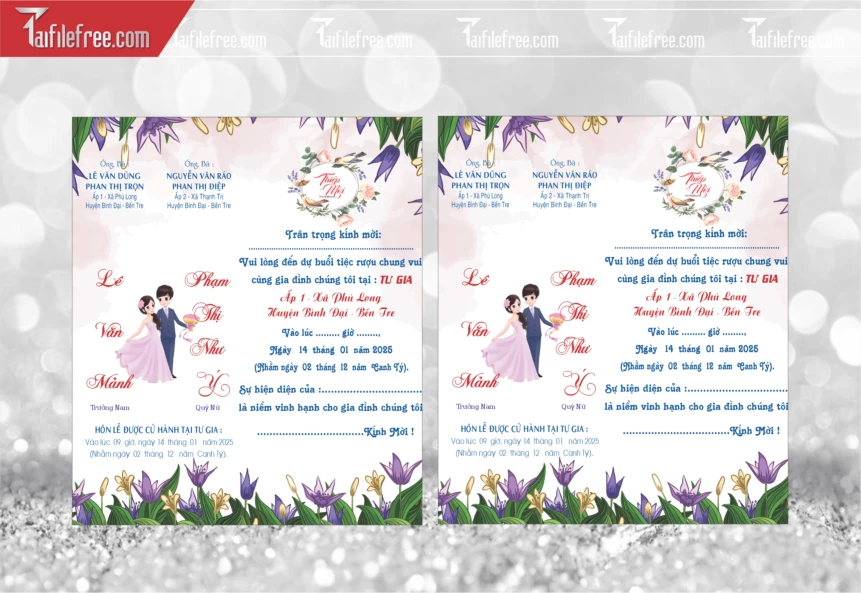 Mẫu Thiệp Cưới Đẹp File Vector_TC85
