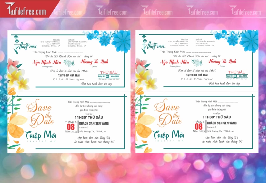 Mẫu Thiệp Cưới Đẹp File Vector_TC90
