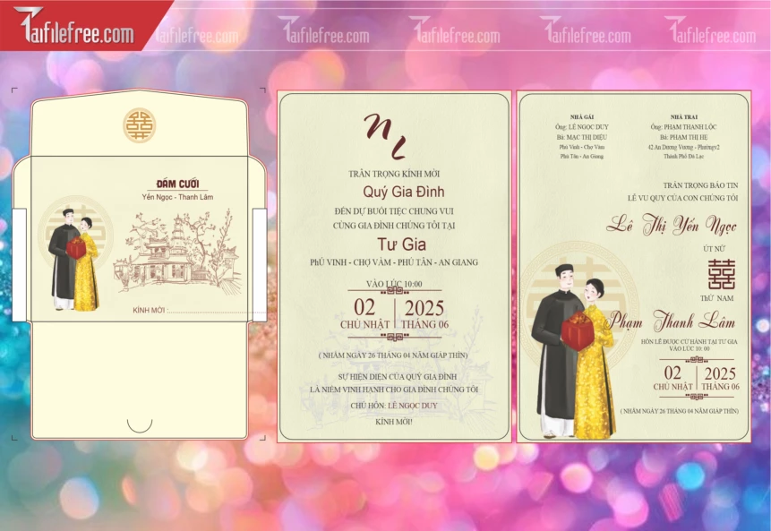Mẫu Thiệp Cưới Đẹp File Vector_TC94