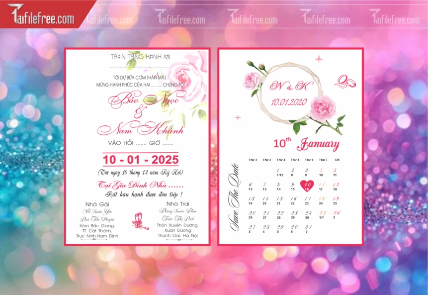 Mẫu Thiệp Cưới Đẹp File Vector_TC99