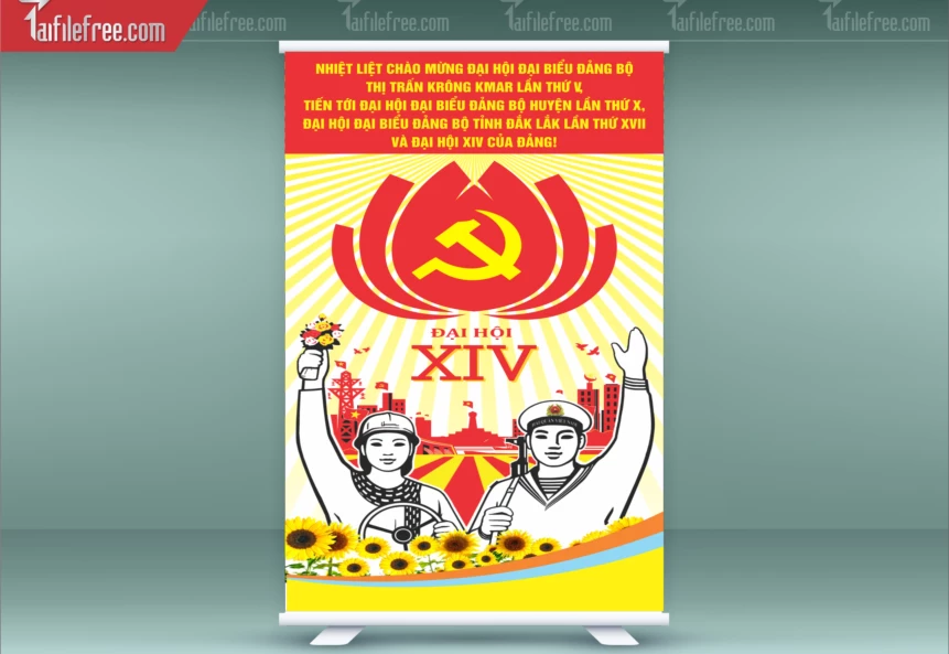 Standee Chào Mừng Đại Hội Đảng Lần Thứ 14_TD273