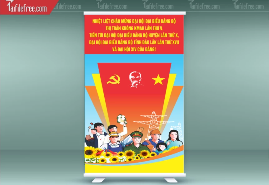 Standee Chào Mừng Đại Hội Đảng Lần Thứ 14_TD274